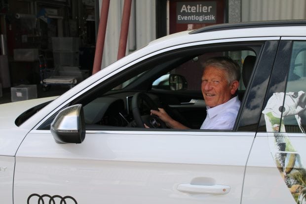 André Lüscher nell'Audi SQ5 sponsorizzata.