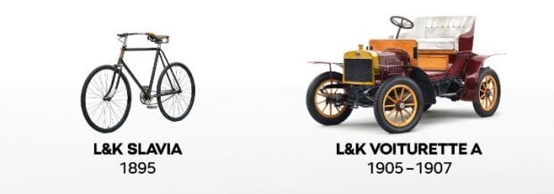 Dix ans seulement après la fondation de L&K, la première voiture est lancée sur le marché sous le nom de L&K Voiturette A.