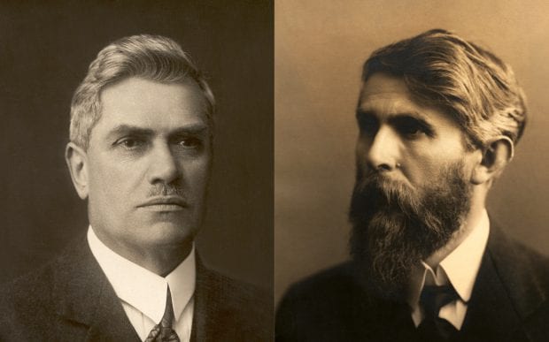 La rencontre fortuite entre Václav Laurin (à gauche) et Václav Klement (à droite) donne naissance à l’un des plus anciens constructeurs automobiles au monde.